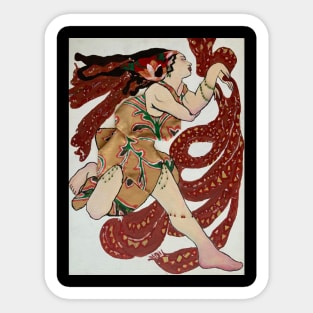 Russian dancer with scarves Sticker